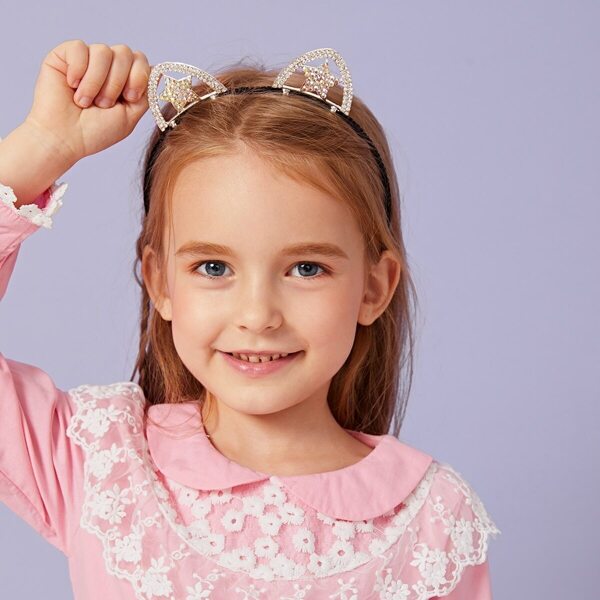 

Toddler Girls Rhinestone Engraved Ear Decor Headband
