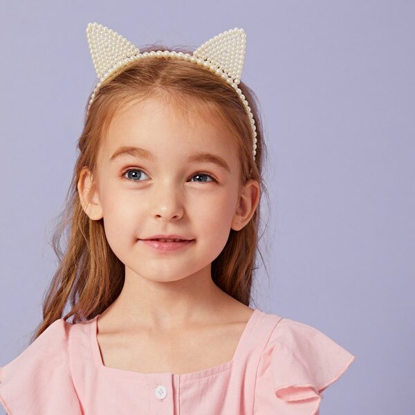 

Toddler Girls Faux Pearl Ear Design Headband 4pcs