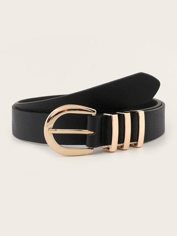 

Metal Buckle Belt, Black