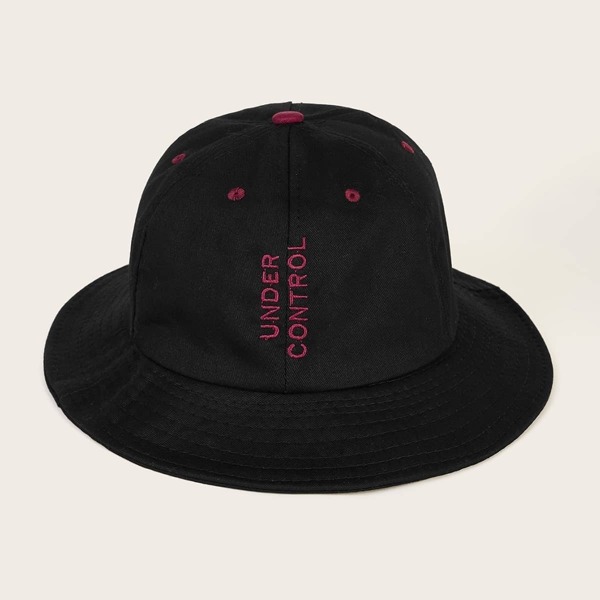 

Slogan Embroidery Bucket Hat