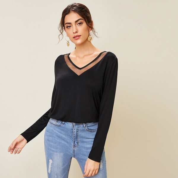 

Mesh Insert Solid Top, Black