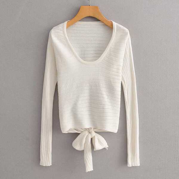 

Open Back Knot Detail Sweater