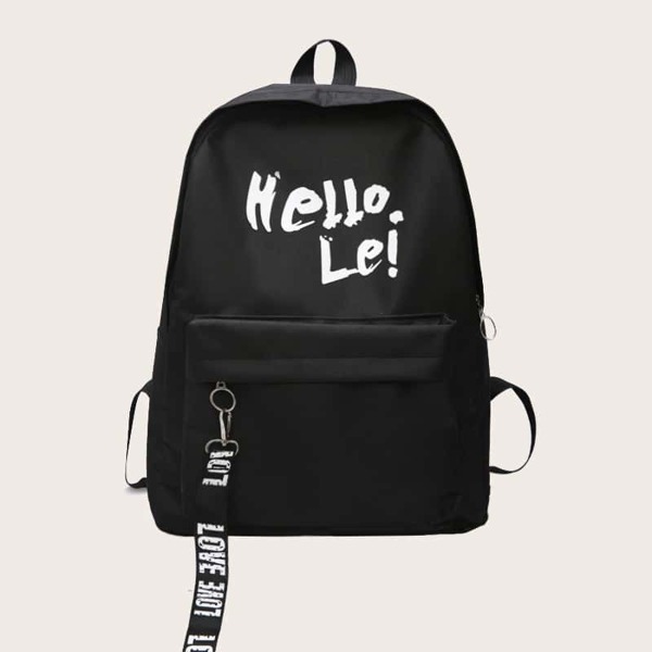 

Kids Letter Print Slogan Ribbon Decor Backpack