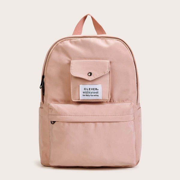 

Double Pocket Front Backpack, Pink