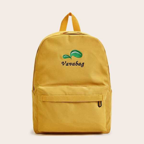 

Embroidered Detail Pocket Front Backpack
