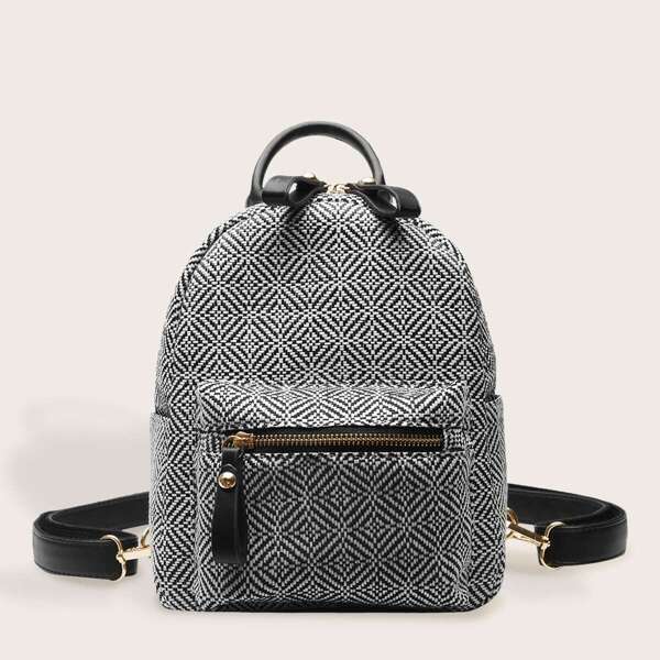 

Pocket Front Tweed Backpack