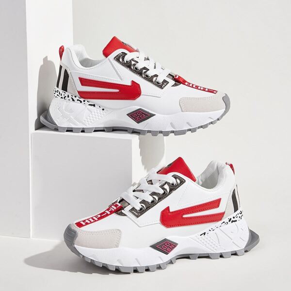 

Lace-up Front Chunky Sole Sneakers, Multicolor