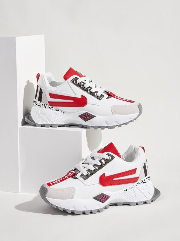 

Lace-up Front Chunky Sole Sneakers, Multicolor