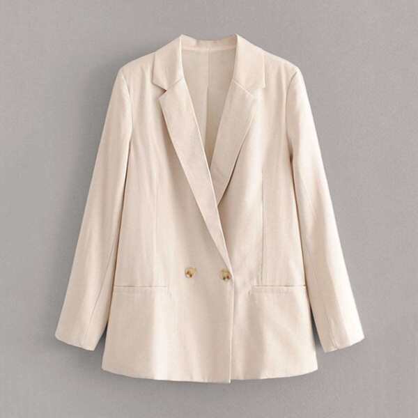 

Lapel Neck Double Button Blazer