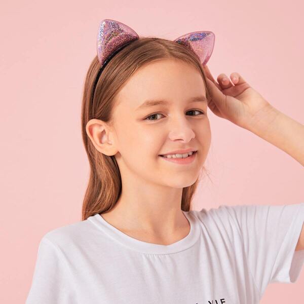 

Toddler Girls Glitter Ear Decor Headband 2pcs