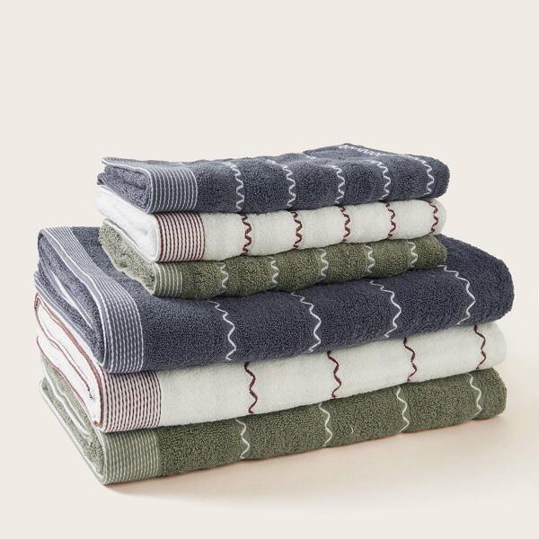 

Wavy Pattern Cotton Towel Set 2pcs
