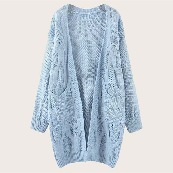 

Drop Shoulder Double Pocket Open Front Cardigan