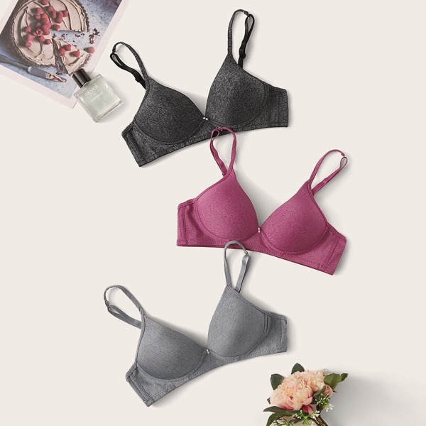

Adjustable Strap Bra Set 3pack