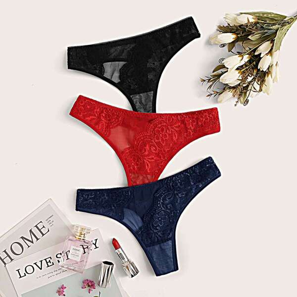 

Floral Lace Panty Set 3pack
