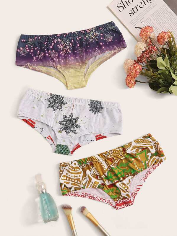 

Mixed Print Panty Set 3pack, Multicolor