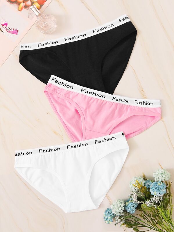 

Letter Tape Panty Set 3pack, Multicolor