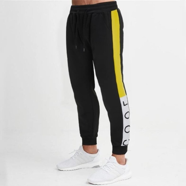 

Men Letter Print Colorblock Drawstring Waist Sweatpants