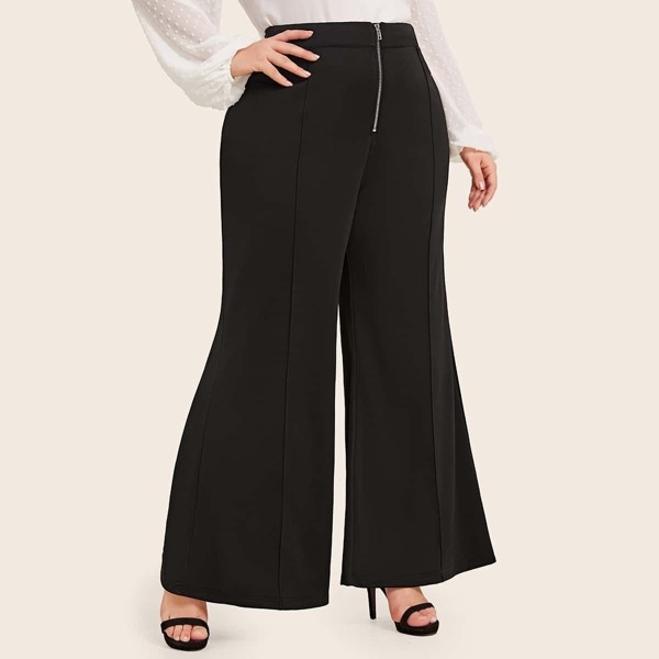 

Plus Zip Up Wide Leg Pants