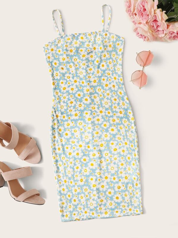 

Ditsy Floral Print Bodycon Slim Dress, Multicolor
