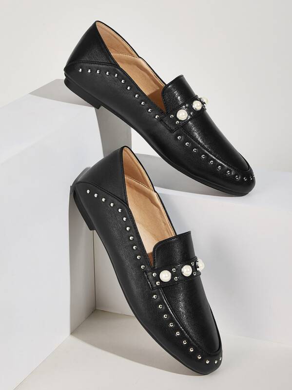 

Faux Pearl Loafer Dress Shoes, Black