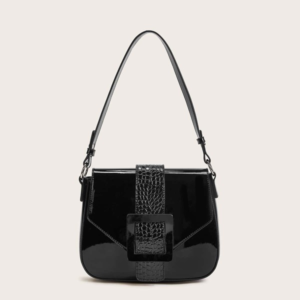 

Buckle Front Flap Shoulder Bag