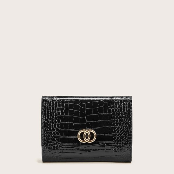 

Croc Embossed Flap Chain Crossbody Bag