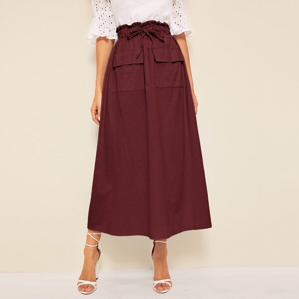 

Flap Pocket Paperbag Waist Skirt