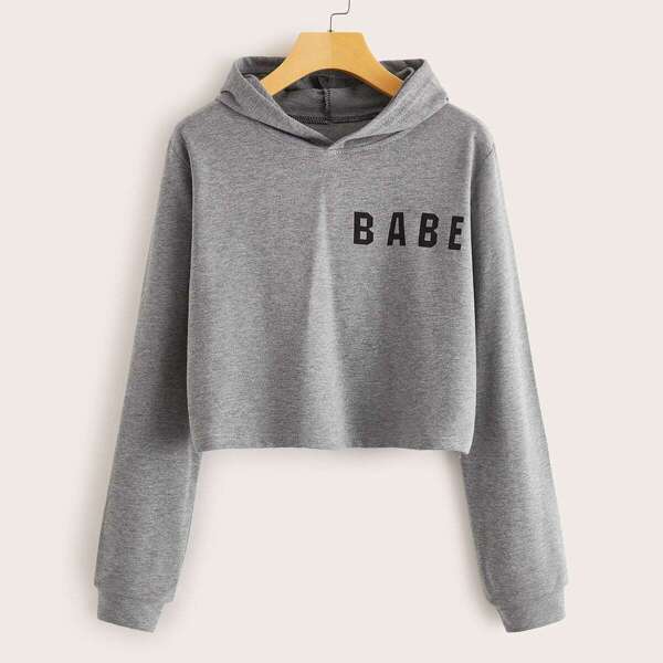 

Letter Print Space Dye Hoodie