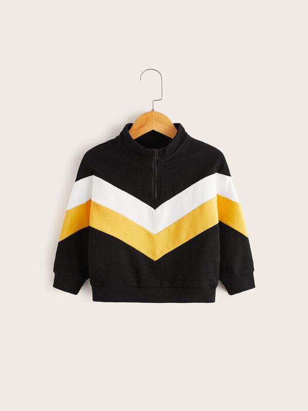 

Toddler Boys Chevron Pattern Half Zipper Sweatshirt, Black