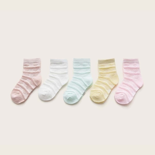 

Toddler Kids Simple Socks 5pairs, Multicolor