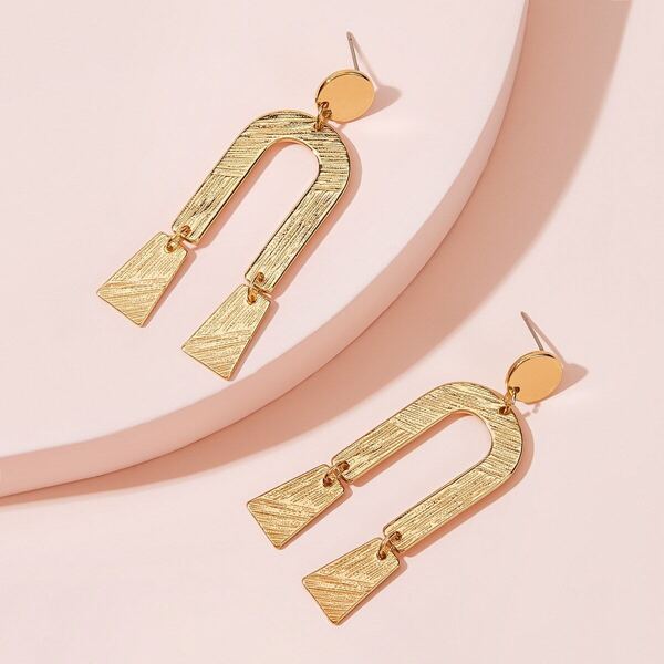 

U Drop Earrings 1pair, Gold