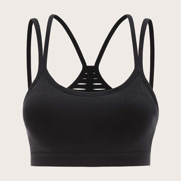 

Cut-out Back Bralette, Black