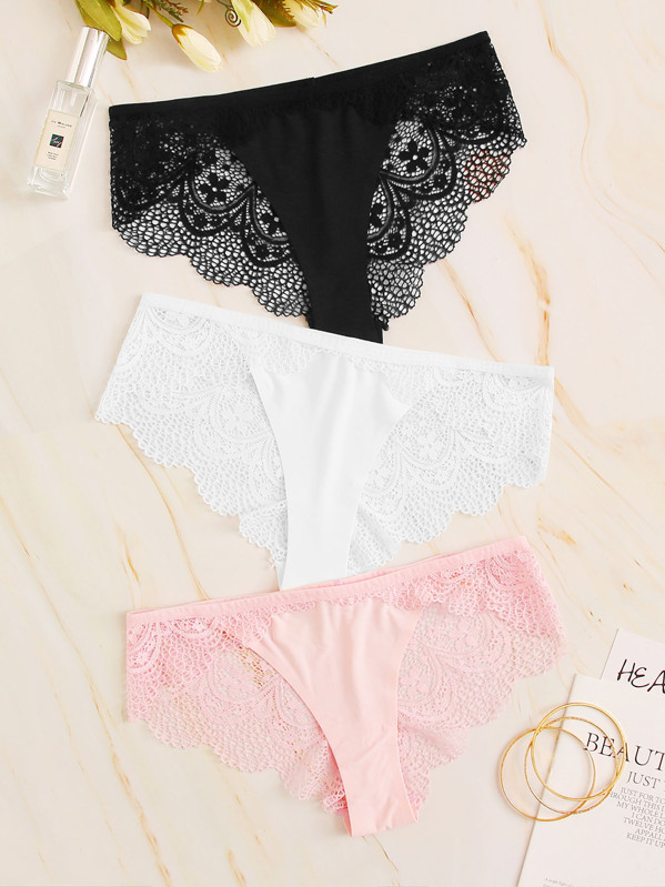 

Floral Lace Panty Set 3pack, Multicolor