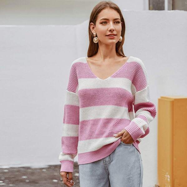 

Two Tone Drop Shoulder Sweater
