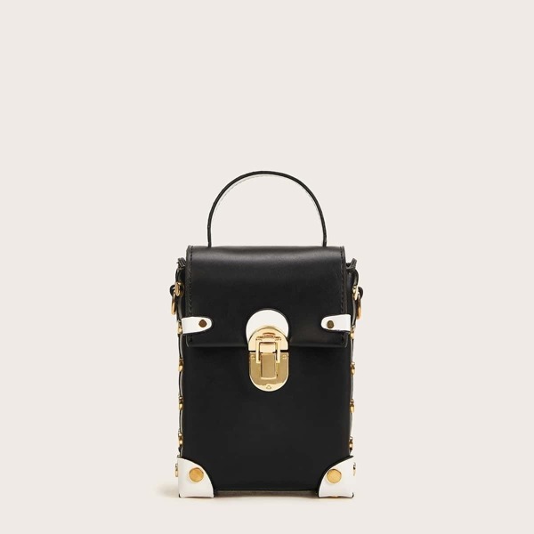 

Metal Decor Satchel Chain Bag