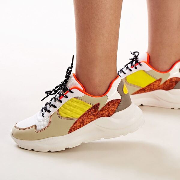 

Lace-up Front Chunky Sneakers, Multicolor