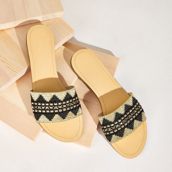 

Open Toe Two Tone Sliders