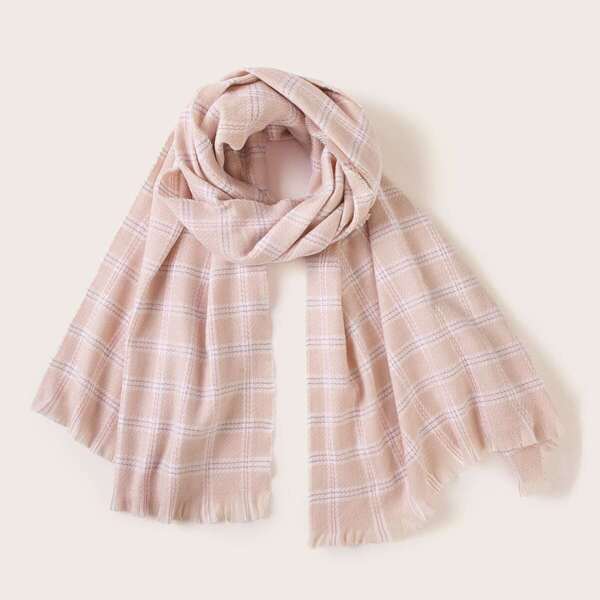 

Plaid Pattern Scarf, Pink