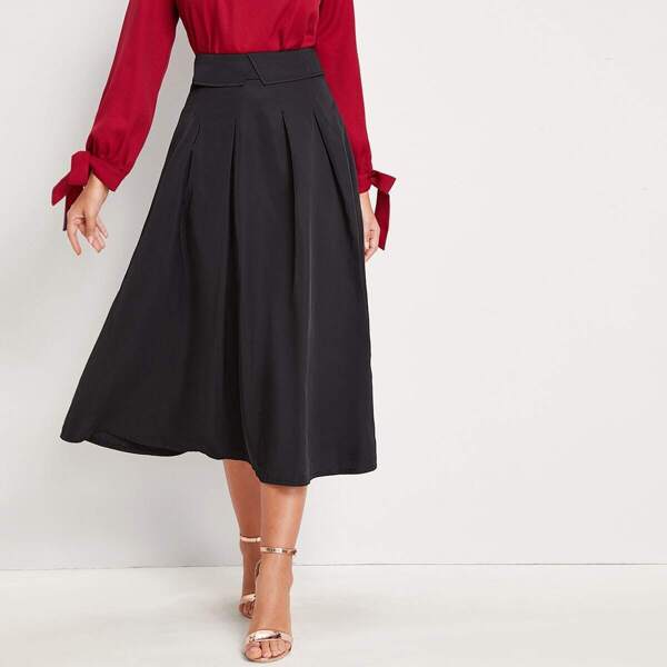 

High Waist Zip Back Skirt