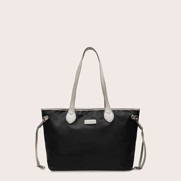 

Minimalist Tote Bag With Double Handle, Black