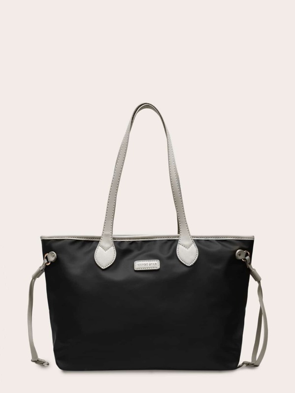 

Minimalist Tote Bag With Double Handle, Black