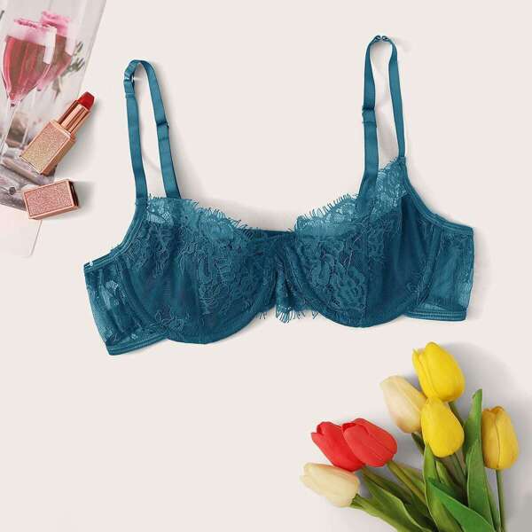 

Floral Lace Underwire Bra
