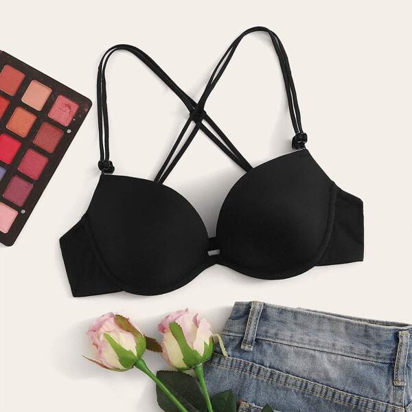 

Crisscross Back Push Up Underwire Bra