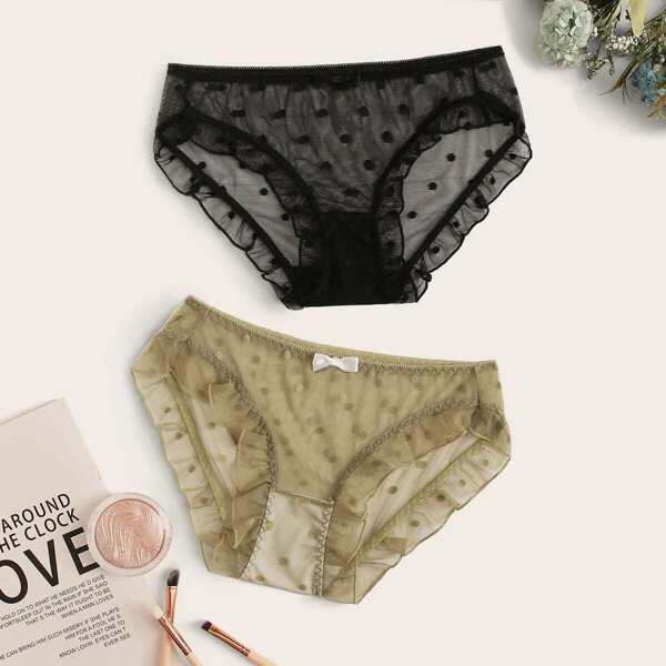 

Polka Dot Mesh Panty Set 2pack