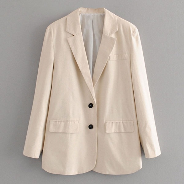 

Lapel Neck Single Button Blazer