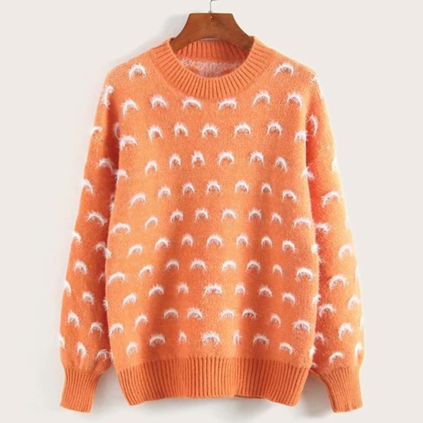 

Moon Pattern Drop Shoulder Sweater