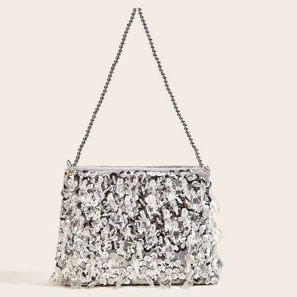 

Crystal & Sequin Decor Chain Bag