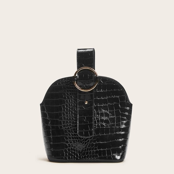 

Croc Embossed Satchel Bag