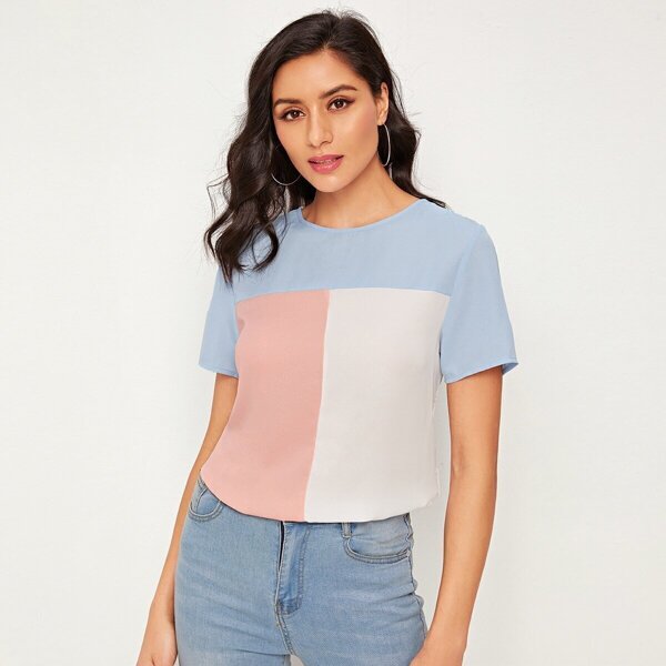 

Colorblock Short Sleeve Top
