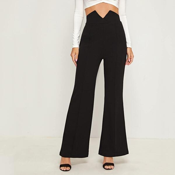 

Notch Waist Flare Leg Pants
